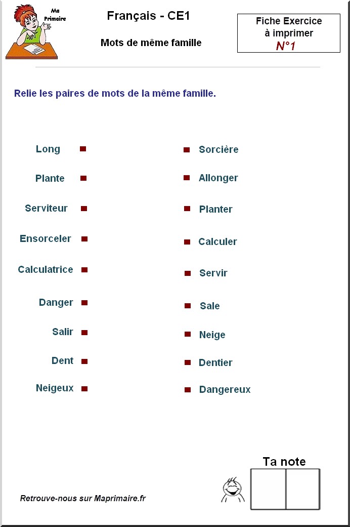 Mots à former - Exercices en CE1